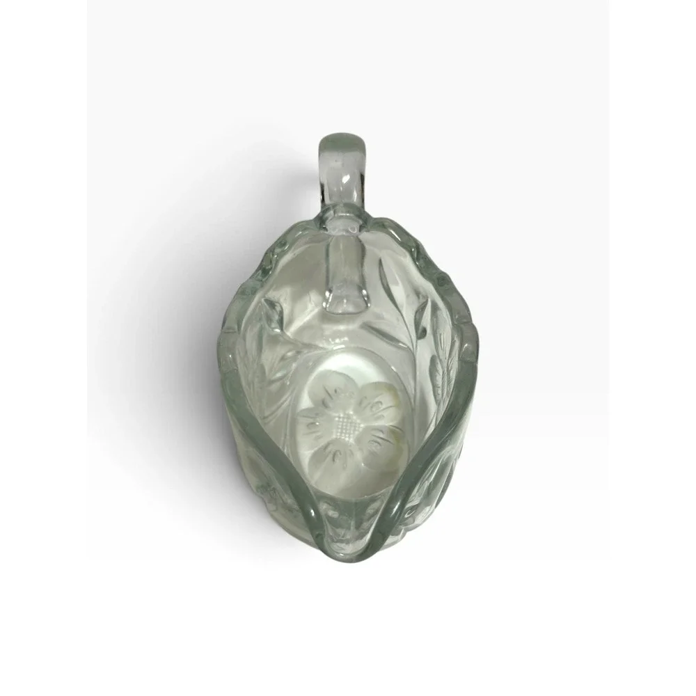 Scalloped Pressed Glass Creamer Pitcher 3x4